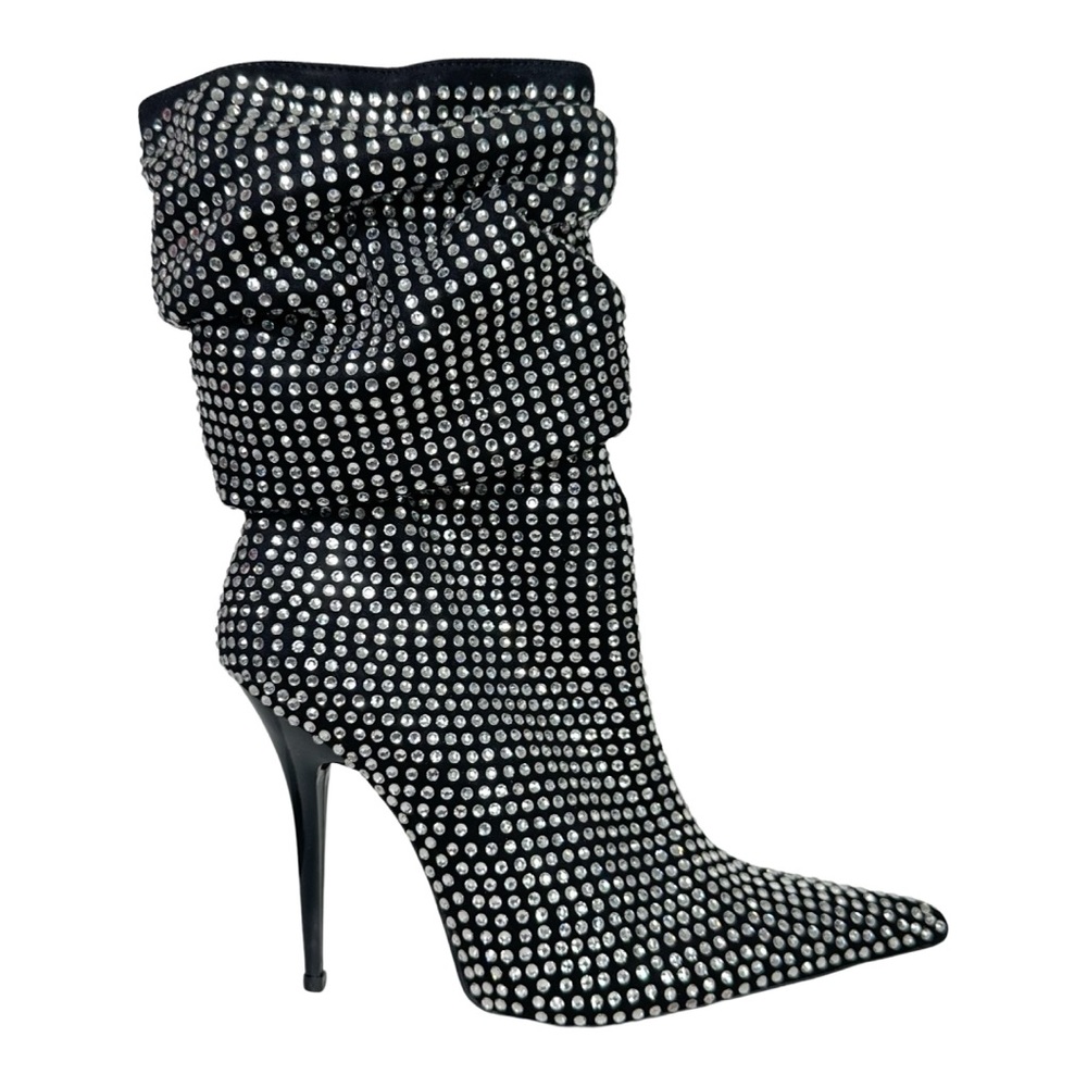 NEW! JEFFREY CAMPBELL rhinestone slouch boots heels sz 9